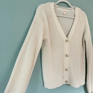 Button up sweater white cardigan